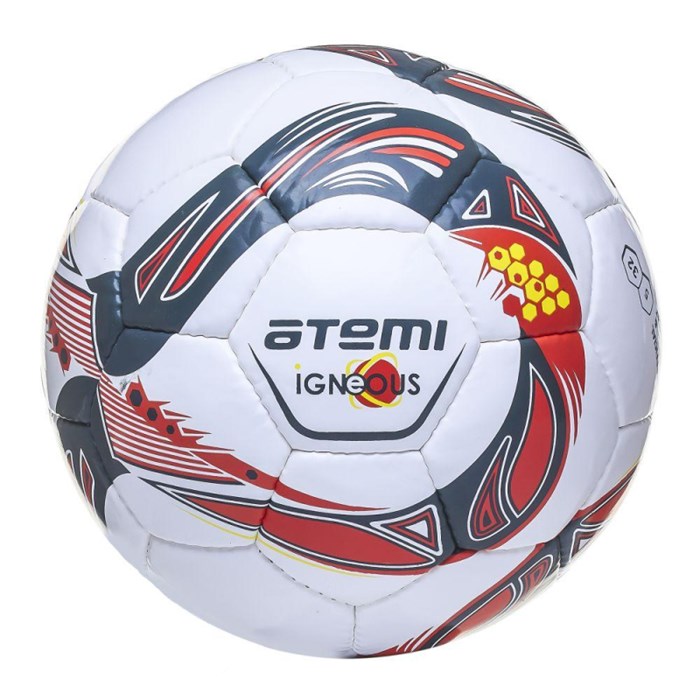 Мяч футбольн Atemi IGNEOUS,PU/PVC 1.3mm, бел/сер/оран,р5, 68-70,00-00007227 - фото 1006609