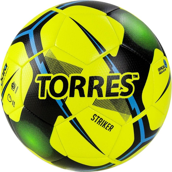 Мяч футзал. TORRES Futsal Striker, FS321014, р.4, 30 панели. TPU желт-мульт - фото 1006692