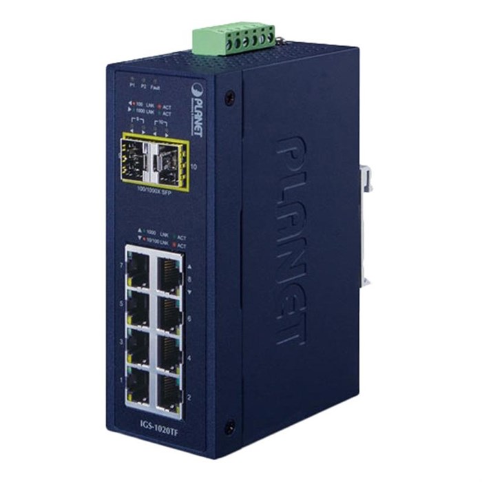 Коммутатор Planet IP30 Industrial 8-Port 10/100/1000T + 2xSFP (IGS-1020TF) 1512393 - фото 1007412