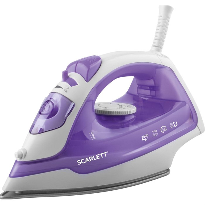 Утюг SCARLETT SC-SI30P10, антипригарная, 2000Вт, фиолетовый - фото 1008604