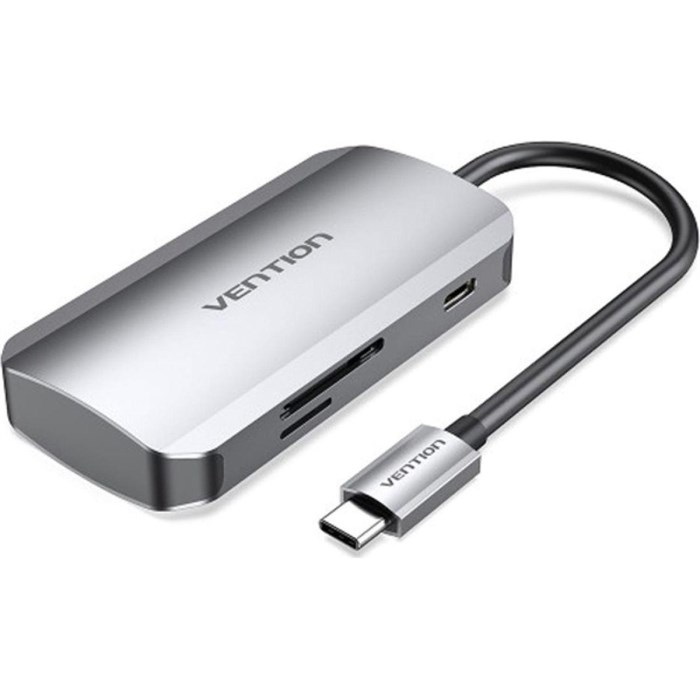 Разветвитель Vention (TNHHB) USB-C &gt; USB 3.0x3/SD/TF/PD 2000890 - фото 1027905