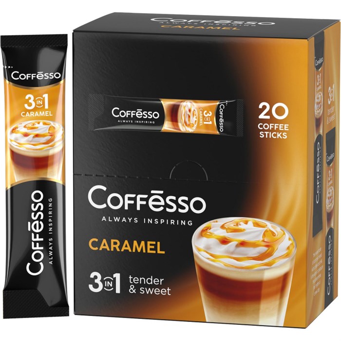 Кофе порционный растворимый Coffesso Caramel 3в1 20 пакетиков по 15 г 2051980 - фото 1034970