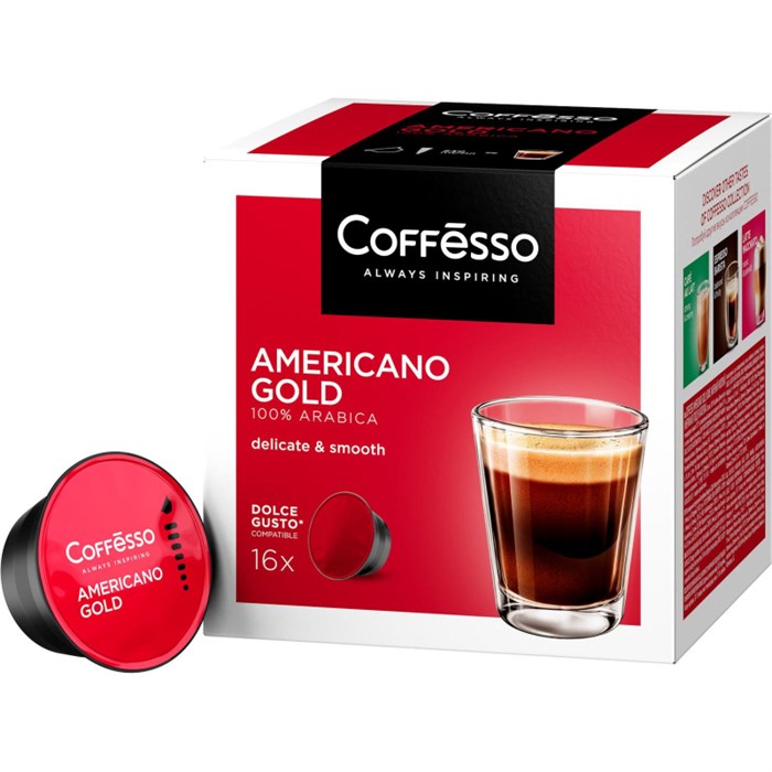 Кофе в капсулах Coffesso Americano Gold dolche gusto 16 шт/уп 2052002 - фото 1035184