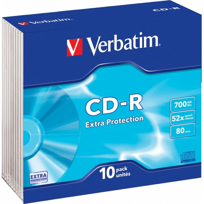 Носители информации Verbatim CD-R 700Mb 52x Slim/10 43415 Extra Protect 159195 - фото 1056193