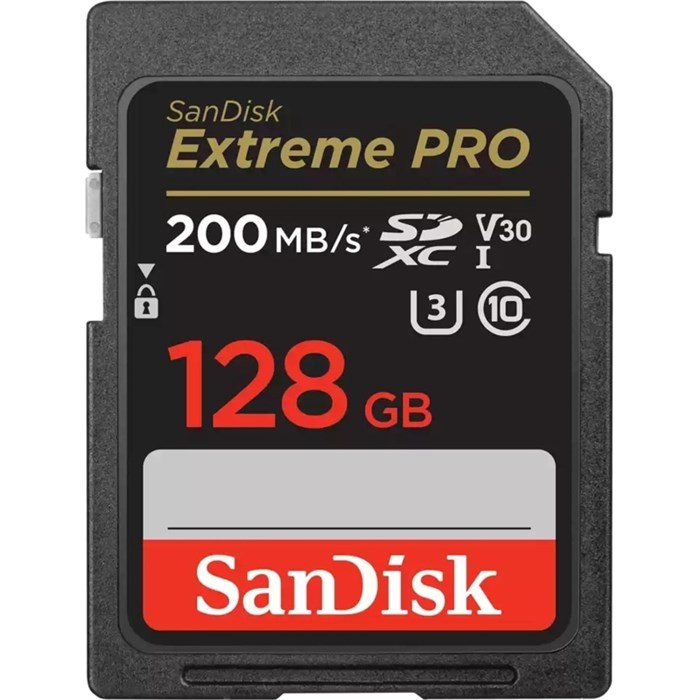 Карта памяти SD 128GB SanDisk SDXC Class 10 V30 200MB/s SDSDXXD-128G-GN4IN 2043703 - фото 1056214