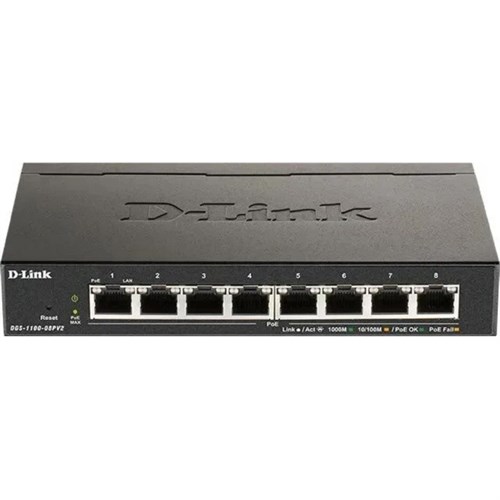 Коммутатор D-Link DGS-1100-08PLV2/A1A, L2 8x10/100/1000Base-T 4xPoE 2080985 - фото 1090284