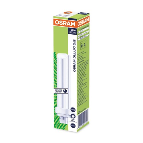 Лампа люминесцентная КЛЛ неинтегрирован. OSRAM CFL DULUX D/E 26W/840 G24Q-3 1322395 - фото 1106421