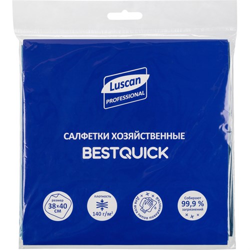 Салфетки хозяйственные Luscan Professional BESTQUICK 35х40 см голуб 5шт/уп 1687073 - фото 1108653