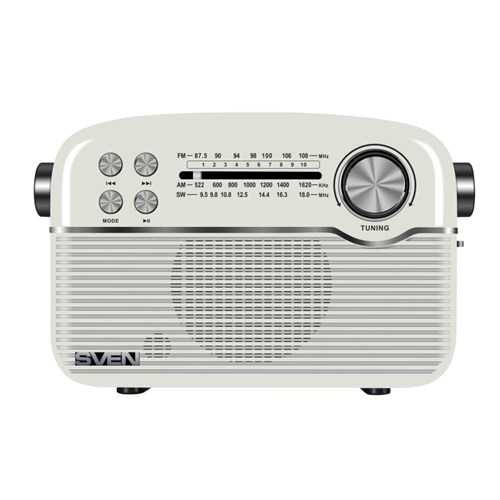 Радиоприемник SVEN SRP-500, белый, 3 Вт (RMS), Bluetooth, FM/AM/SW, USB 1667777 - фото 1117650