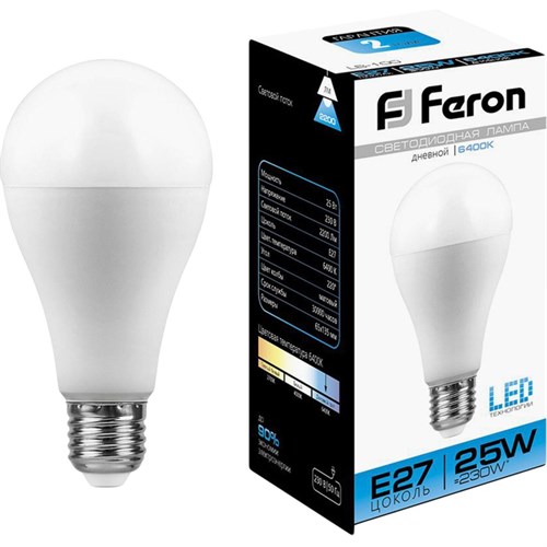 Лампа светодиодная Feron LB-100 Шар E27 25W 175-265V 6400K(25792) 2082357 - фото 1119609