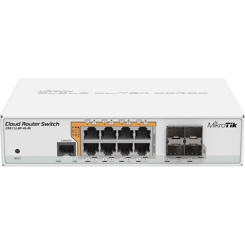 Коммутатор MikroTik Cloud Router Switch CRS112-8P-4S-IN 2088990 - фото 1120162