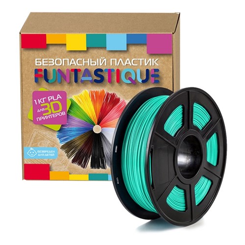 Катушка пластиковая Funtastique PLA-1KG-SW (PLA,1.75 мм,1 кг, бирюзовый) 1164129 - фото 1122879