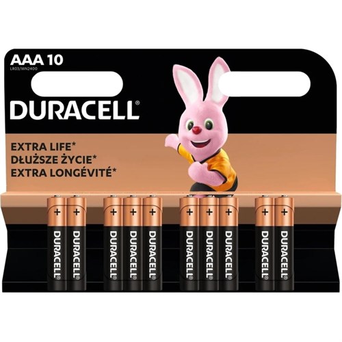 Батарейка DURACELL Basic LR03 AAA BL10 Alkaline 1.5V (10/80) (10шт/уп) 2082541 - фото 1123100