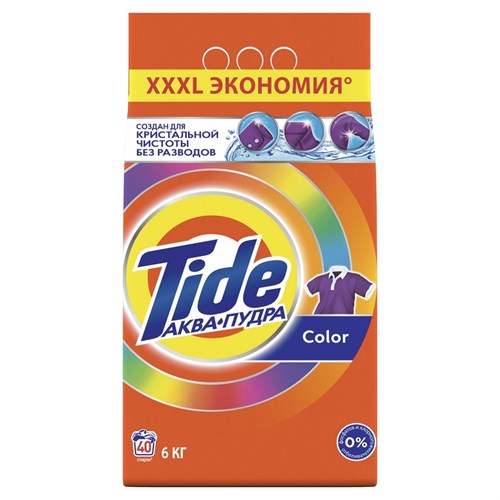 Порошок стиральный Tide Аква Пудра Color автомат 6кг д/цветного белья 618720 - фото 1153640