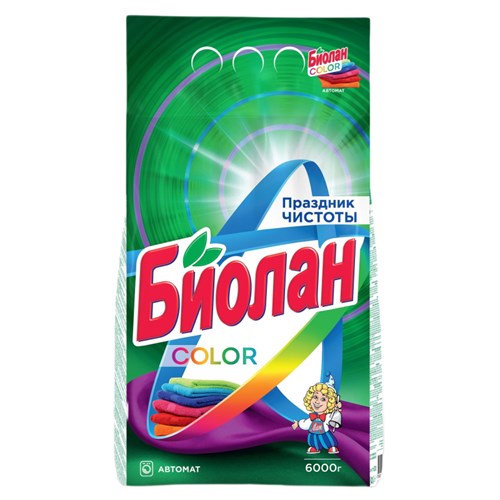 Порошок стиральный СМС Биолан Color Автомат 6000гр 1560817 - фото 1153765