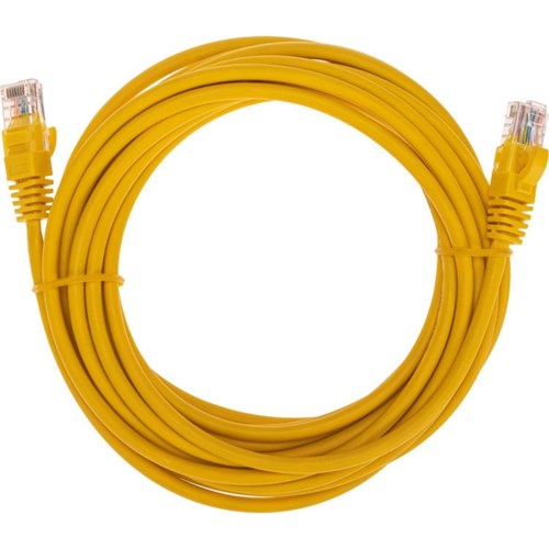 Патч-корд REXANT (02-0105-5) U/UTP, CAT 5e, 26AWG, LSZH, желтый, 5м 2111770 - фото 1162109