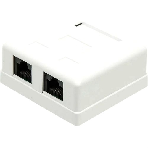 Розетка настенная TWT TWT-SM2-4545-WH 2 порта RJ-45 кат. 5е, UTP, белая 2125709 - фото 1162279