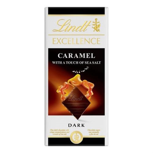 Шоколад LINDT темный с морской солью и карамелью, 100 гр 1913984 - фото 1176482