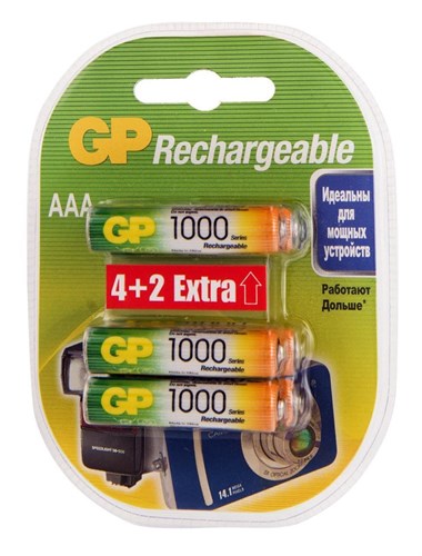 Аккумулятор GP Rechargeable 100AAAHC4/2 XM1606865 - фото 22064