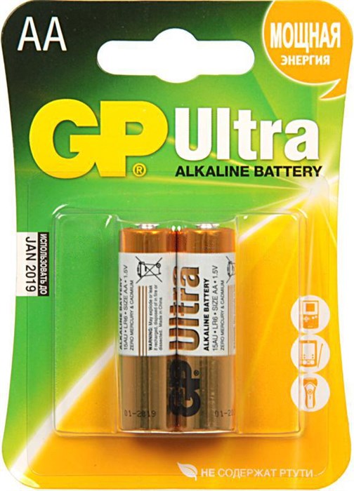Батарея GP Ultra Alkaline 15AU LR6 - фото 22492