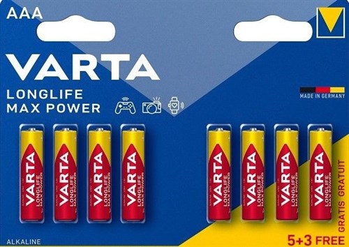 Батарея Varta LongLife Max Power Alkaline LR03 BL5+3 XM1988027 - фото 22546