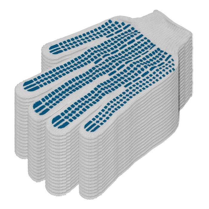 Перчатки х/б с ПВХ, протектор 35 г, 10 кл, 10 пар в упаковке Россия XW67806 - фото 282392