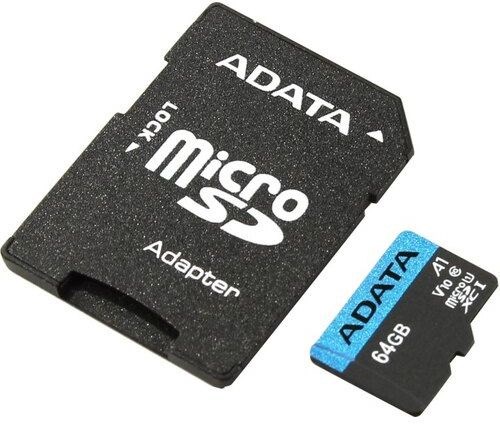 Флеш карта microSDXC 64GB A-Data  AUSDX64GUICL10A1-RA1 XM1917084 - фото 335431