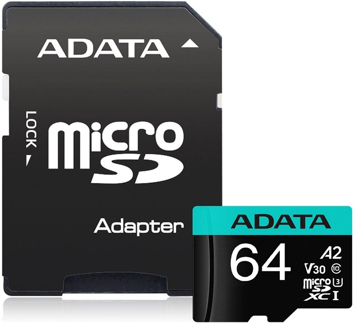Флеш карта microSDXC 64GB A-Data  AUSDX64GUI3V30SA2-RA1 - фото 335440