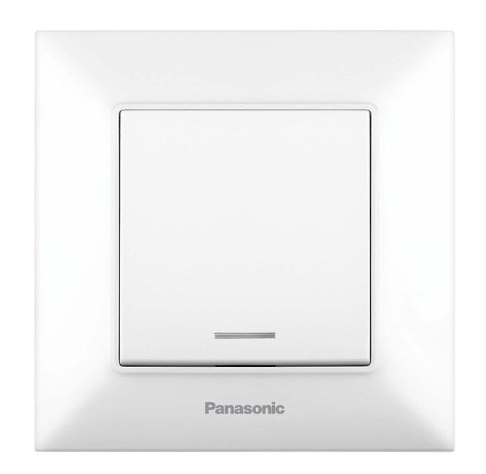 Переключатель Panasonic Arkedia Slim скрыт. 1кл. проходной с подсветкой IP20 белый (упак.:1шт) (WNTC00042WH-RU) XM1472047 - фото 348802