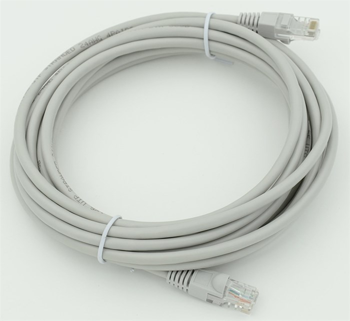 Патч-корд cat5E molded 5м серый RJ-45 (m)-RJ-45 (m) XM18156 - фото 357146