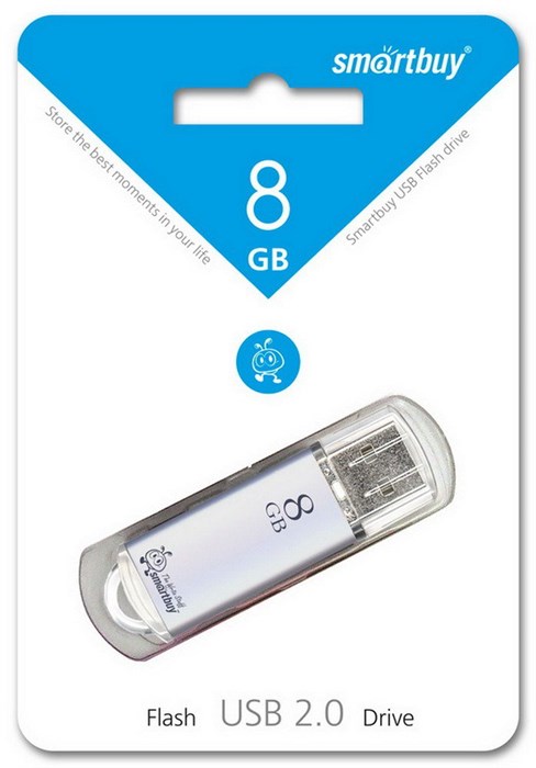 USB флеш накопитель  8 Gb SmartBuy V-Cut Silver SB8GBVC-S XMC64842 - фото 472837