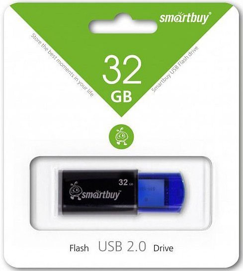 USB флеш накопитель 32 Gb SmartBuy Click Black-Blue SB32GBCL-B XMC66050 - фото 472995