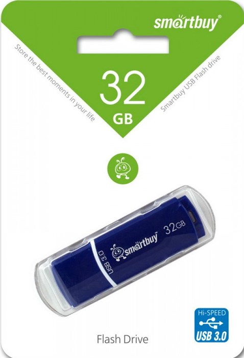 USB флеш накопитель 32 Gb SmartBuy Crown Blue  USB 3.0 SB32GBCRW-Bl XMC86018 - фото 473005