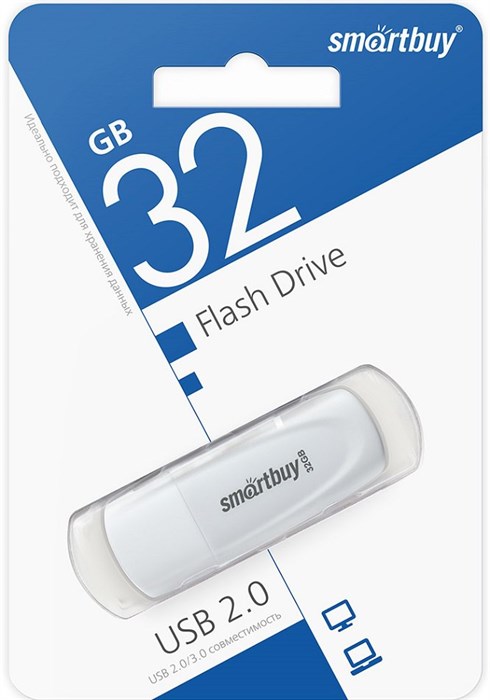 USB флеш накопитель 32 Gb SmartBuy Scout White SB032GB2SCW XMC114149 - фото 473077