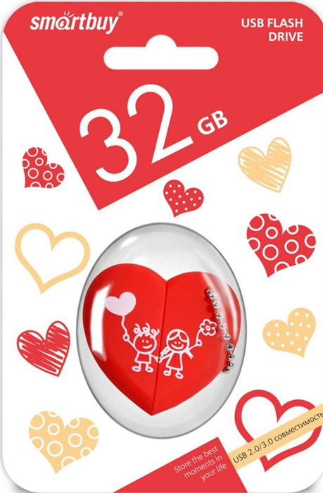 USB флеш накопитель 32 Gb SmartBuy Wild series Сердце SB32GBHeart XMC90507 - фото 473124