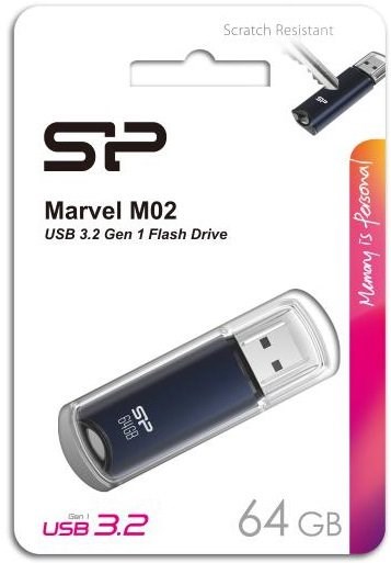 USB флеш накопитель 64 Gb Silicon Power Marvel M02 Blue USB 3.0 / SP064GBUF3M02V1B XMC117992 - фото 473222