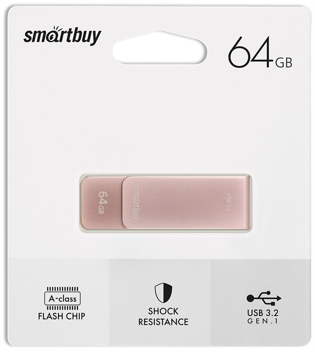 USB флеш накопитель 64 Gb SmartBuy M1 Metal Apricot металл, поворотная  3.0/3.2 Gen.1 SB064GM1A XMC117139 - фото 473258