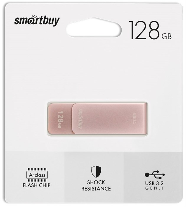 USB флеш накопитель_128 Gb SmartBuy M1 Metal Apricot металл, поворотная 3.0/3.2 Gen.1 SB128GM1A XMC117141 - фото 473449