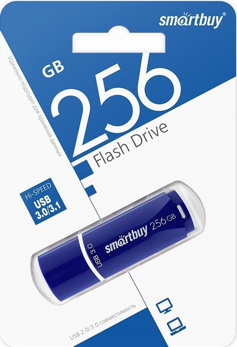 USB флеш накопитель_256 Gb SmartBuy Crown Blue  USB 3.0 SB256GBCRW-Bl XMC97229 - фото 473508