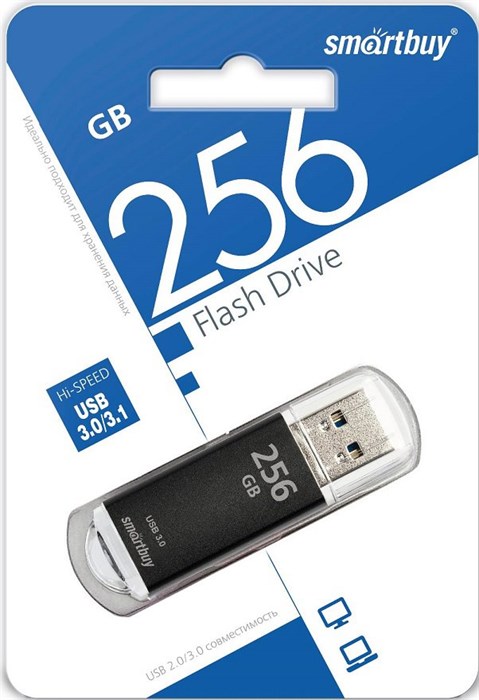 USB флеш накопитель_256 Gb SmartBuy V-Cut Black USB 3.0 SB256GBVC-K3 XMC104545 - фото 473532