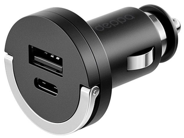 Авто З/У Deppa (11211) USB-C+USB A, QC 3.0, Power Delivery, 30Вт, черный - фото 473786