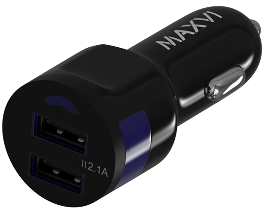 Авто З/У Maxvi (CCM-212 Plus M) черный  2.1A, 2xUSB, кабель microUSB 0,5 м XMC113124 - фото 473809