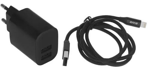 З/У Axxa (2409) 2 USB 2.4A + кабель Apple 8-pin черное XMC115687 - фото 477658