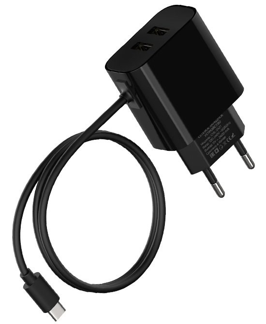 З/У Maxvi (CHL-242T) USB-C + 2 USB, 2,4А черное XMC112253 - фото 477737