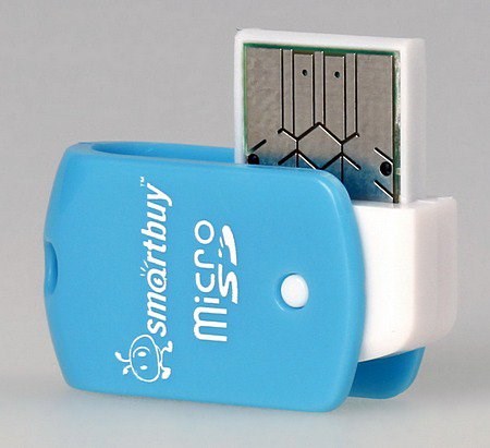 Картридер USB2.0 Reader SmartBuy SBR-706-B голубой microSD/microSDHC XMC54380 - фото 478861