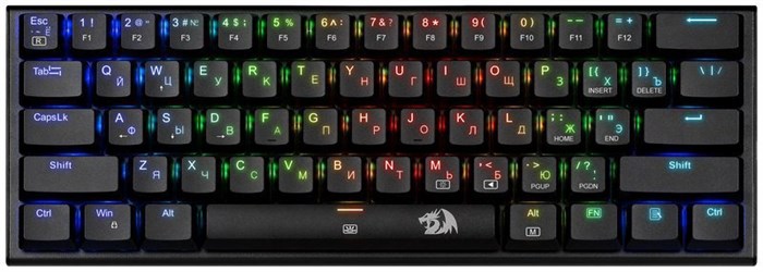 Клавиатура игровая механическая Redragon Anivia RGB, тихая, 61 клавиша XMC113715 - фото 479061