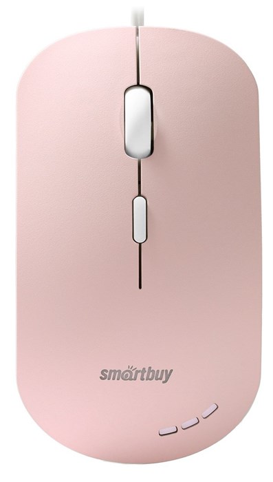 Мышь проводная Smartbuy 288 розовая беззвучная с подсветкой 800-2400 dpi / SBM-288-P - фото 481123
