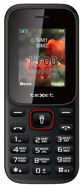 Сотовый телефон TEXET TM-128 Black Red - фото 485815