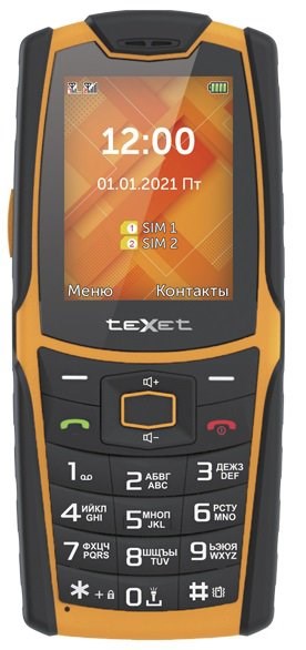 Сотовый телефон TEXET TM-521R Black Orange XMC110190 - фото 485895