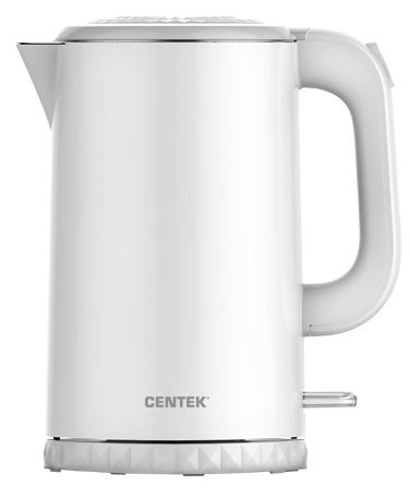 Чайник CENTEK CT-0020 белый 2200Вт, 1,7 л, металл, двойные стенки XMC97397 - фото 487864